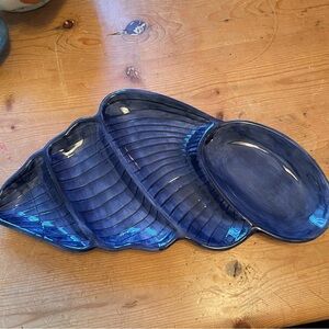 Baum‎ Bros. Seashell Collection Blue Serveware Platter